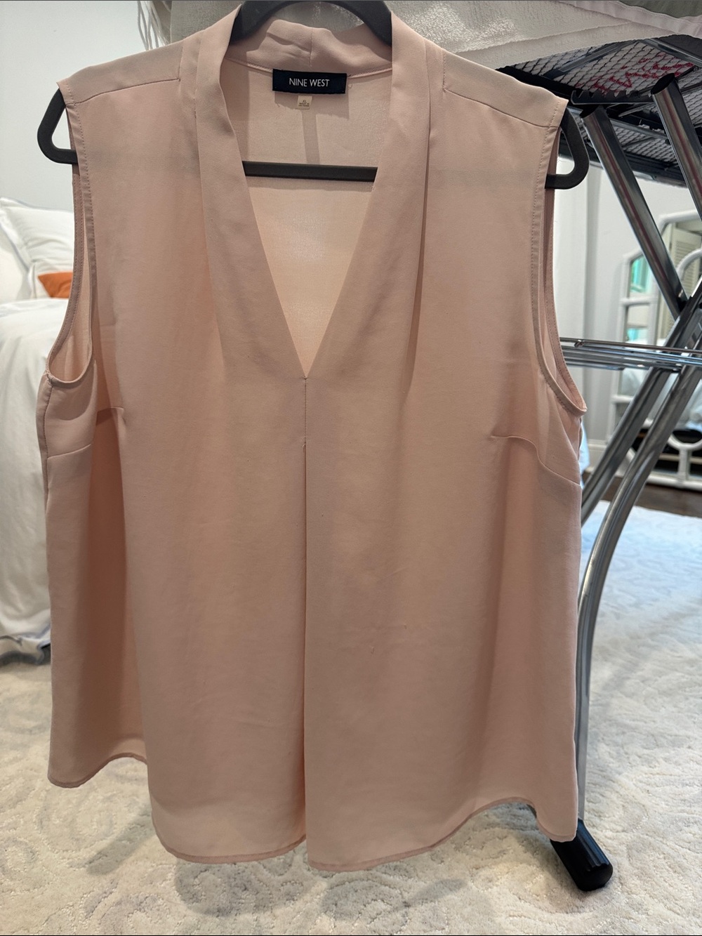 Nine West Blush Sleeveless V-Neck Blouse